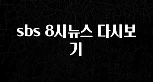 검색량 증가한 sbs 8시뉴스 다시보기 아주 좋은 정보입니다