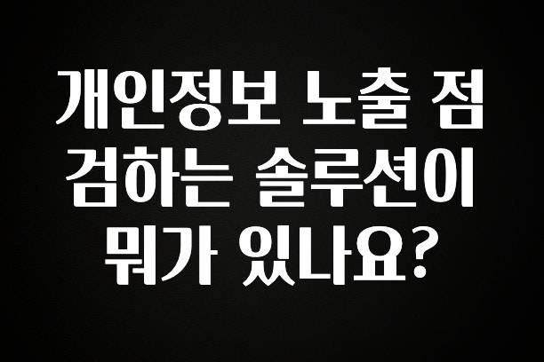 올해 이렇게 바뀌었다고? 개인정보 노출 점검하는 솔루션이 뭐가 있나요? 바로 소개합니다.