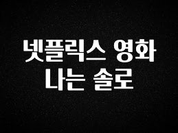 싹 다알려줌 넷플릭스 영화 나는 솔로 전해드립니다