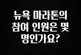 사랑을 담은 뉴욕 마라톤의 참여 인원은 몇 명인가요? 실사용 후기