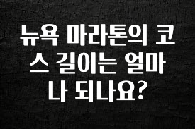 추천드려야할 소식 뉴욕 마라톤의 코스 길이는 얼마나 되나요? 기억하세요
