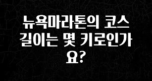 sns소식 뉴욕마라톤의 코스 길이는 몇 키로인가요? 지금 소개할게요