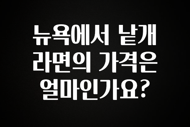 추가소식 뉴욕에서 낱개 라면의 가격은 얼마인가요? 알짜배기만 골라가세요