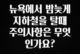 리뷰 좋은 뉴욕에서 밤늦게 지하철을 탈때 주의사항은 무엇인가요? 무조건 확인