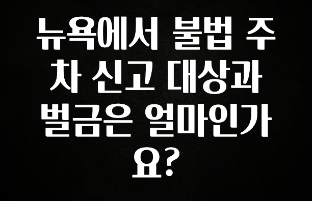 진심이 담긴 뉴욕에서 불법 주차 신고 대상과 벌금은 얼마인가요? 리뷰 해보겠습니다