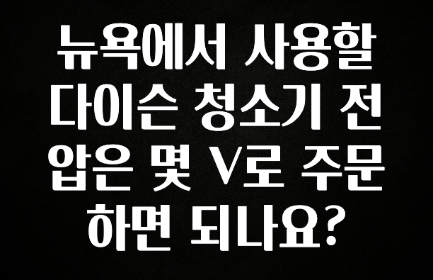 (2025 업데이트) 뉴욕에서 사용할 다이슨 청소기 전압은 몇 V로 주문하면 되나요? 지금떳다