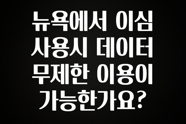 요즘 이게 유행 뉴욕에서 이심 사용시 데이터 무제한 이용이 가능한가요? 알짜배기만 골라가세요