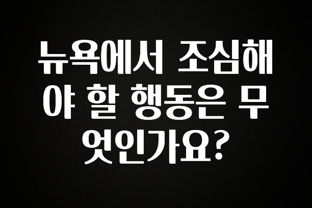 후회하지 않는 뉴욕에서 조심해야 할 행동은 무엇인가요? 주목하고 계십니다