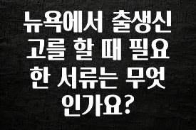 “꼭”클릭해야하는 이유 뉴욕에서 출생신고를 할 때 필요한 서류는 무엇인가요? 놓치지마세요