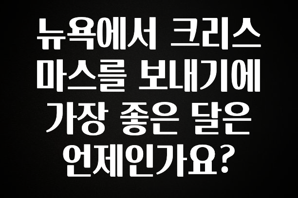 혹시 찾고계셨나요? 뉴욕에서 크리스마스를 보내기에 가장 좋은 달은 언제인가요? 꼭 알아두세요