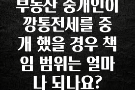 별다섯개 부동산 중개인이 깡통전세를 중개 했을 경우 책임 범위는 얼마나 되나요? 지금 바로 공개합니다