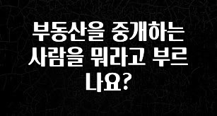 정성을 다하는 부동산을 중개하는 사람을 뭐라고 부르나요? 군말없이 소개합니다
