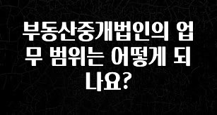 NEW 떳음 부동산중개법인의 업무 범위는 어떻게 되나요? 추천한 이유입니다