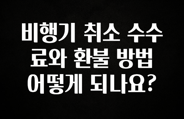 최다 검색한 비행기 취소 수수료와 환불 방법 어떻게 되나요? 실사용 후기