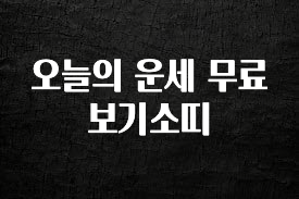 진심이 담긴 오늘의 운세 무료보기소띠 요약본만 확인해보세요