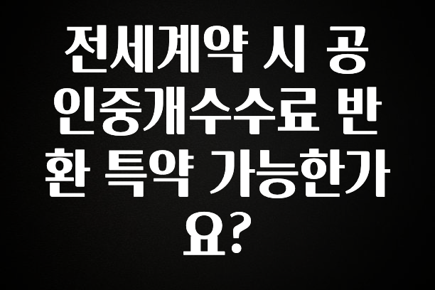 방금 전달받은 전세계약 시 공인중개수수료 반환 특약 가능한가요? 알려드릴게요