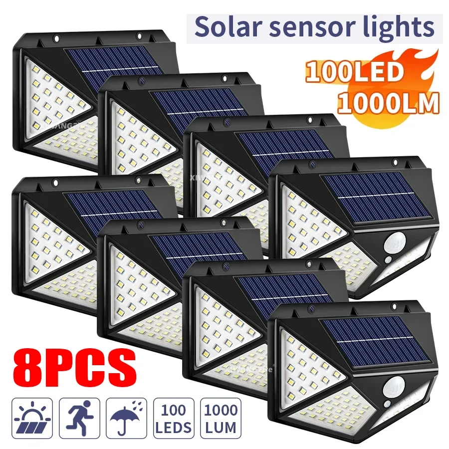 감사한 마음으로 준비한 1-8PCs 모션 센서와 다기능 LED 태양 빛 야외 정원 안뜰 방수 장식 140 ° 조명 벽 램프 소개합니다