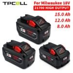 감사한 마음으로 준비한 TPCELL 8Ah/12Ah/15Ah Milwaukee M18 배터리 21700용 고출력 충전식 리튬 이온 18V 배터리 관심이 뜨거운 이유 입니다