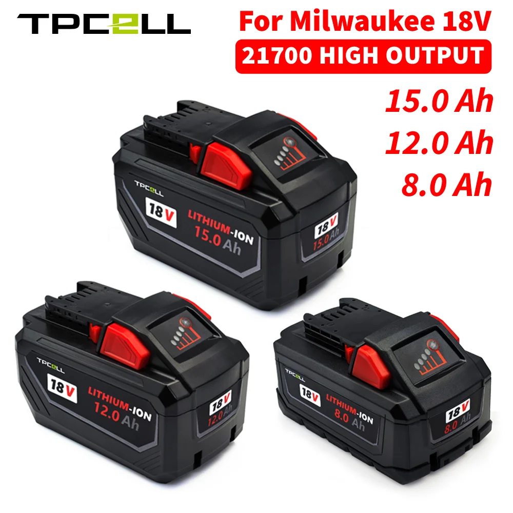 감사한 마음으로 준비한 TPCELL 8Ah/12Ah/15Ah Milwaukee M18 배터리 21700용 고출력 충전식 리튬 이온 18V 배터리 관심이 뜨거운 이유 입니다