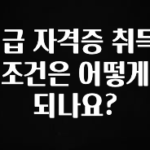 이번 선물은 꼭 1급 자격증 취득 조건은 어떻게 되나요? 요약본만 확인해보세요