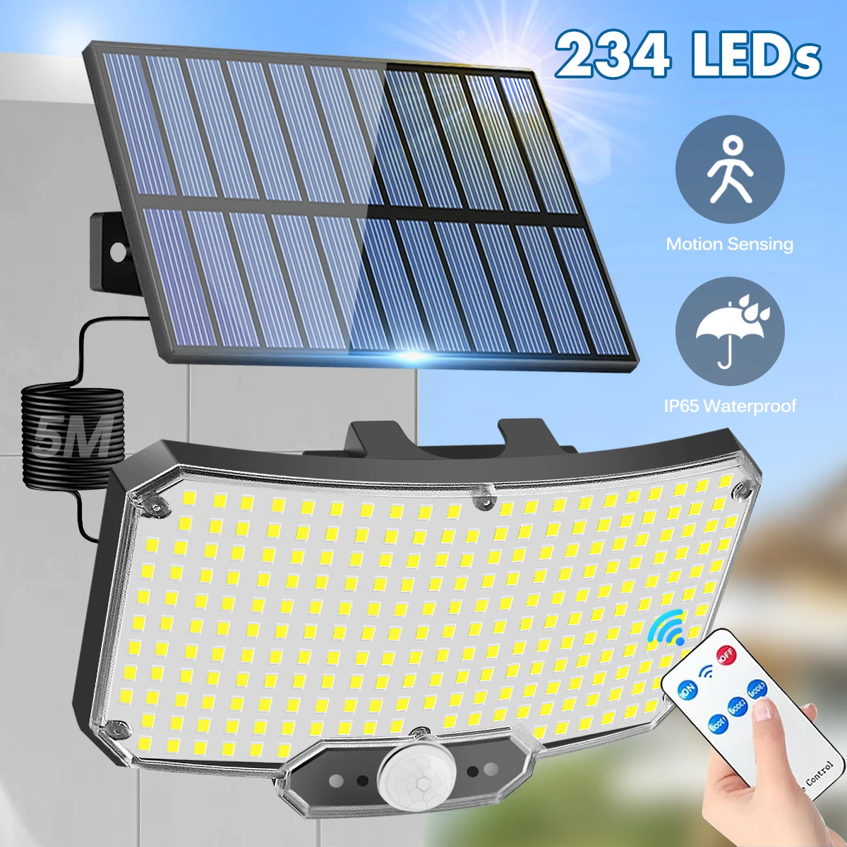 이건”꼭” 알아보자 234LED 태양광 조명 야외 3가지 모드 모션 센서 태양광 투광 조명 원격 IP65 방수 보안 태양광 벽 램프 업데이트된 소식입니다