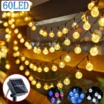 좋아하는 이유는? 태양 크리스탈 글로브 LED 문자열 조명 60 LED 8 조명 모드 IP65 요정 빛 크리스마스 갈 랜드 정원 파티 장식 1pc/2pcs 전해드립니다