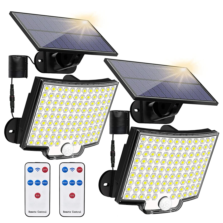 고객들의 니즈를 만족시킨 106/318 LED 태양광 조명 야외 328 LED 스포트라이트 IP65 방수 모션 센서 인간 태양광 홍수 보안 조명 3가지 모드 리뷰가 많습니다