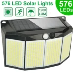 sns소식 576 LED 야외 태양 광 조명 모션 센서 3 가지 모드 외부 통로 정원 차고 램프에 대 한 방수 보안 홍수 조명 리뷰 해보겠습니다
