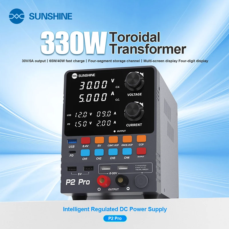 사람들이 꾸준히 좋아하는 SUNSHINE P2 Pro 330W 지능형 조절 DC 전원 공급 장치 토로이달 변압기 30V/5A 출력 수리 도구 지금 소개할게요