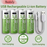 진심이 담긴 AA 1.5V 13600mAh USB AA 리튬 이온 충전지 실시간 리뷰입니다