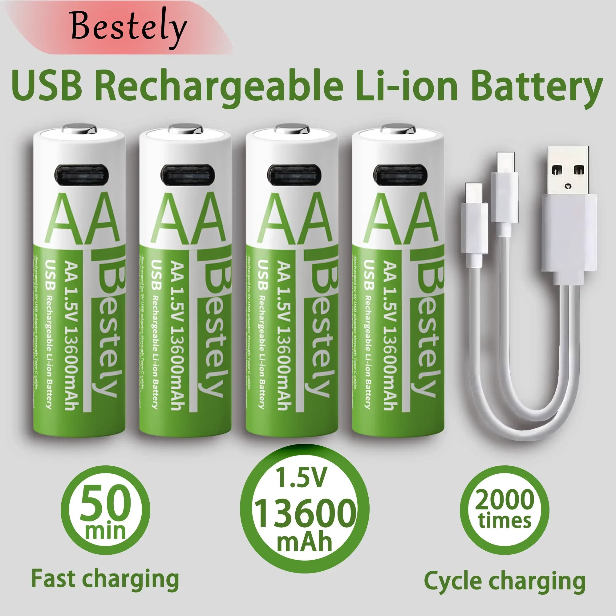 진심이 담긴 AA 1.5V 13600mAh USB AA 리튬 이온 충전지 실시간 리뷰입니다