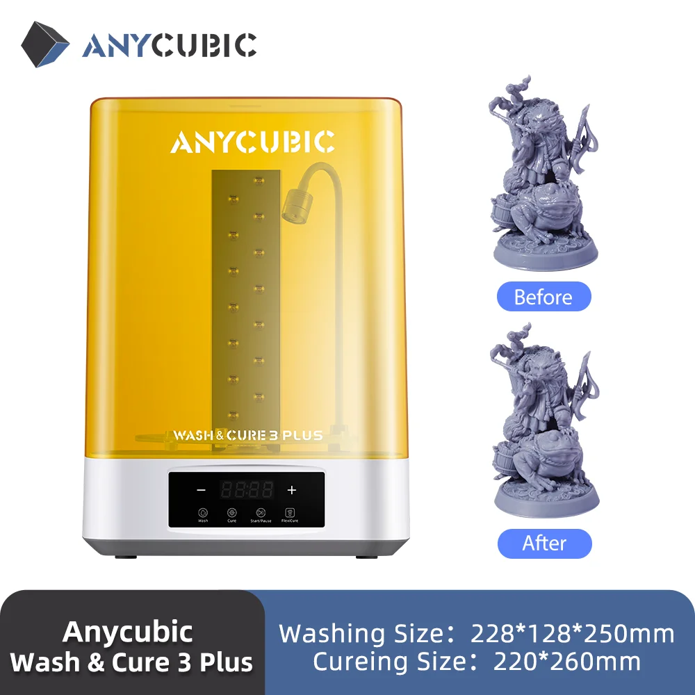 역대급 ANYCUBIC Wash & Cure 3 Plus 포톤 모노 M5s LCD 3D 프린터용 세척 경화 기계 뜨거운 관심 감사합니다