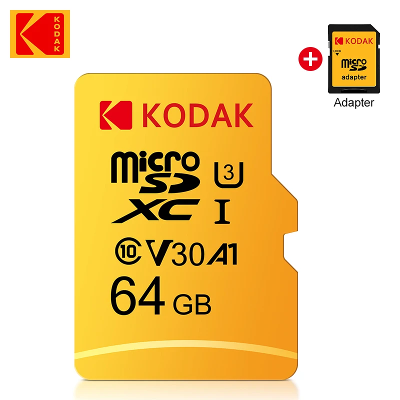 최고의 제품만 모았다 KODAK 64G 울트라 메모리 카드 64GB A1 U3 4K 마이크로 SD SDHC Microsd UHS-I C10 TF 성능 플래시 어댑터가 포함된 기존 Minisd 핫한 정보입니다