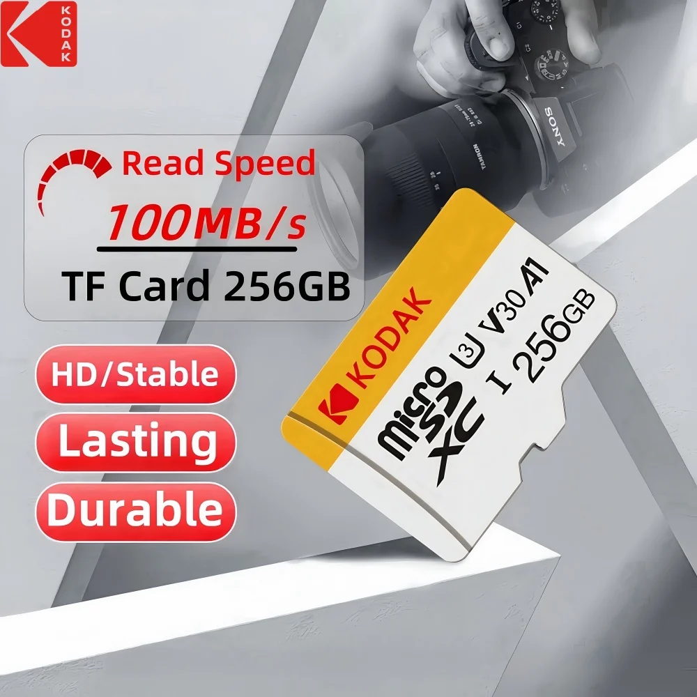 사랑하는 이에게 선물 필수 Kodak SD 카드 고속   64GB 128GB 256GB 클래스 10 SD 카드 512GB 대용량 SDXC V30 4K HD 카메라 메모리 카드 도매 아쉬움이 없습니다