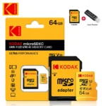 놓치지말고 Kodak 마이크로 SD 카드 메모리 카드 클래스 10 64GB U3 4K 고속 Cartao De Memoria 플래시 메모리 TF Mecard C10 카드 리더기 용 30초면 확인 가능합니다