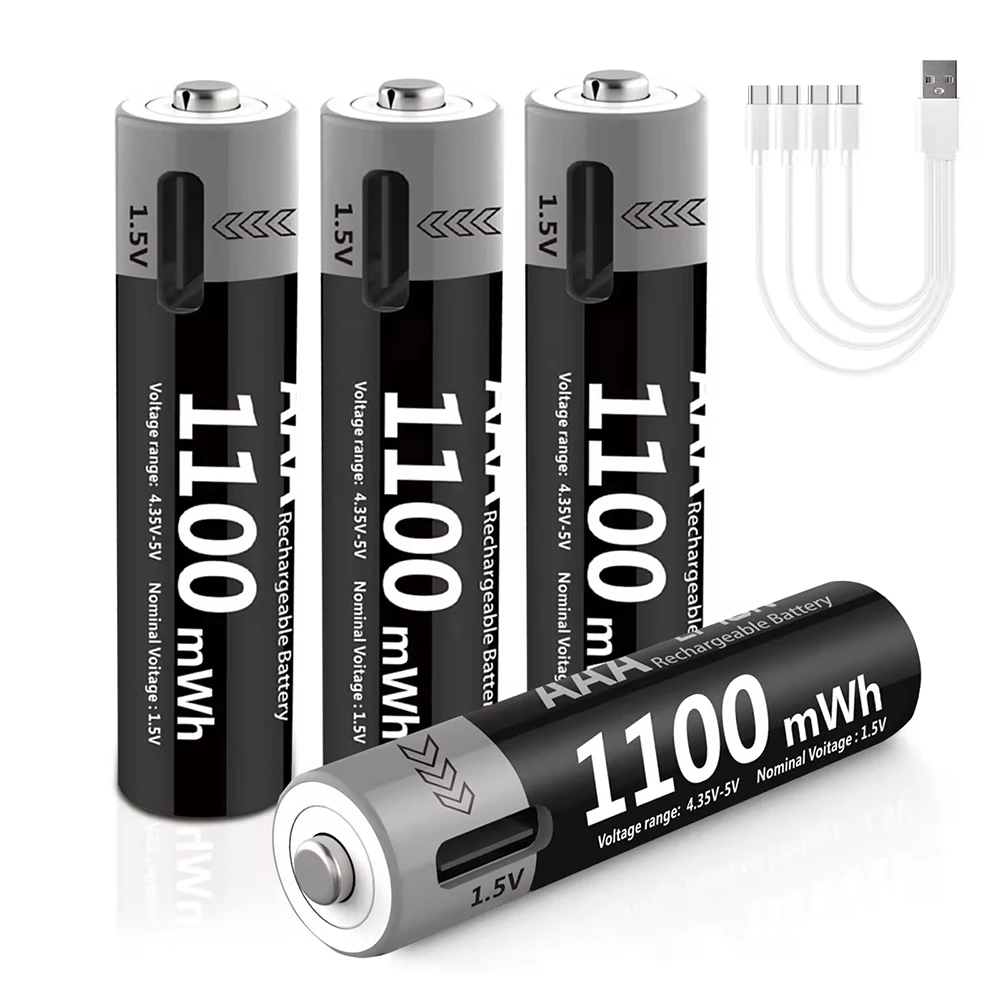 바로확인해야 할 소식 MATOV USB 리튬이온 AAA 충전식 배터리 AAA 1.5V 1100mWh 리튬 배터리 4-in-1 USB 케이블 포함 장난감 카메라 손전등 뜨거운 관심 감사합니다