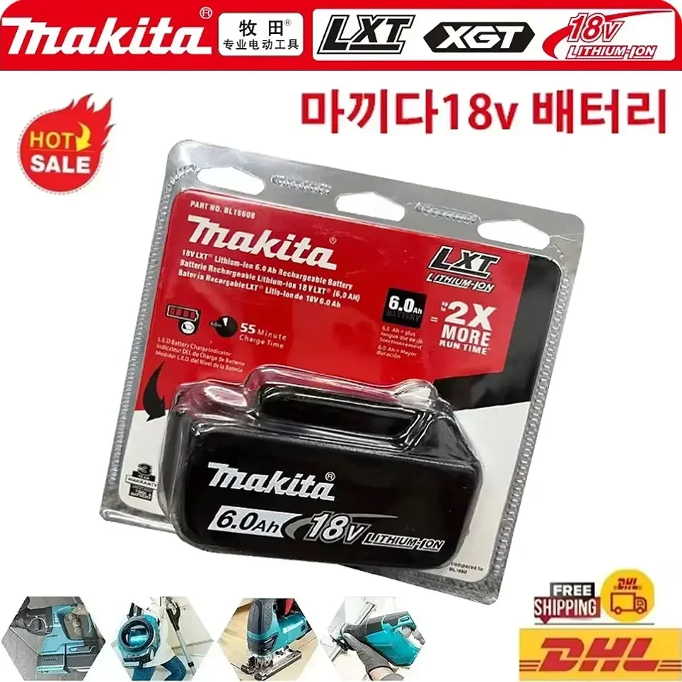 핫한행사 Makita 18V 배터리 BL1860B BL1850B BL1840 BL1860 BL1815 Makita 충전기에 사용되는 기존 Makita 리튬 배터리 5AH6AH 뜨거운 관심 감사합니다