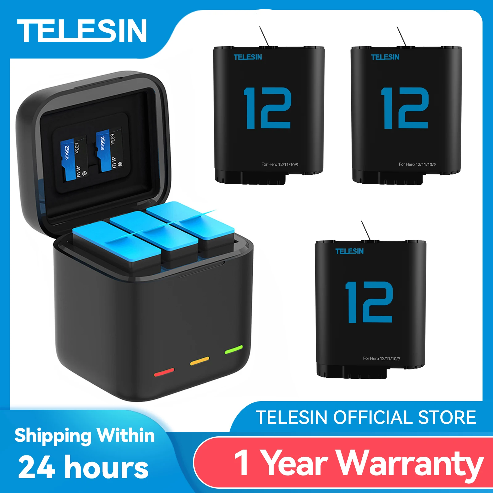 감사한 마음으로 준비한 TELESIN 고프로 히어로 12 11 10 9 1750 mAh 배터리 확인해보세요