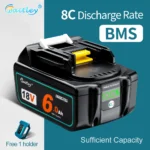 사계절 사랑받는 Waitley 마끼다 18V 6.0Ah 충전식 배터리 호환 Makita 전동 공구 리튬 이온 배터리 6000mAh 18 V 교체 BL1860B BL1850 6Ah 관심이 뜨겁습니다