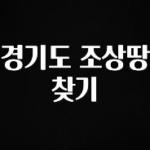 정성을 다하는 경기도 조상땅 찾기 잠깐 확인해보세요