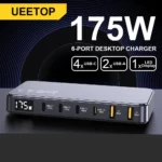 많을까요? 맥북 삼성 아이폰용 Ueetop 175W GaN USB C 충전기 LED 디스플레이 6포트 데스크탑 충전기 타입 C PD 100W PPS 45W 고속 충전 좋은 정보