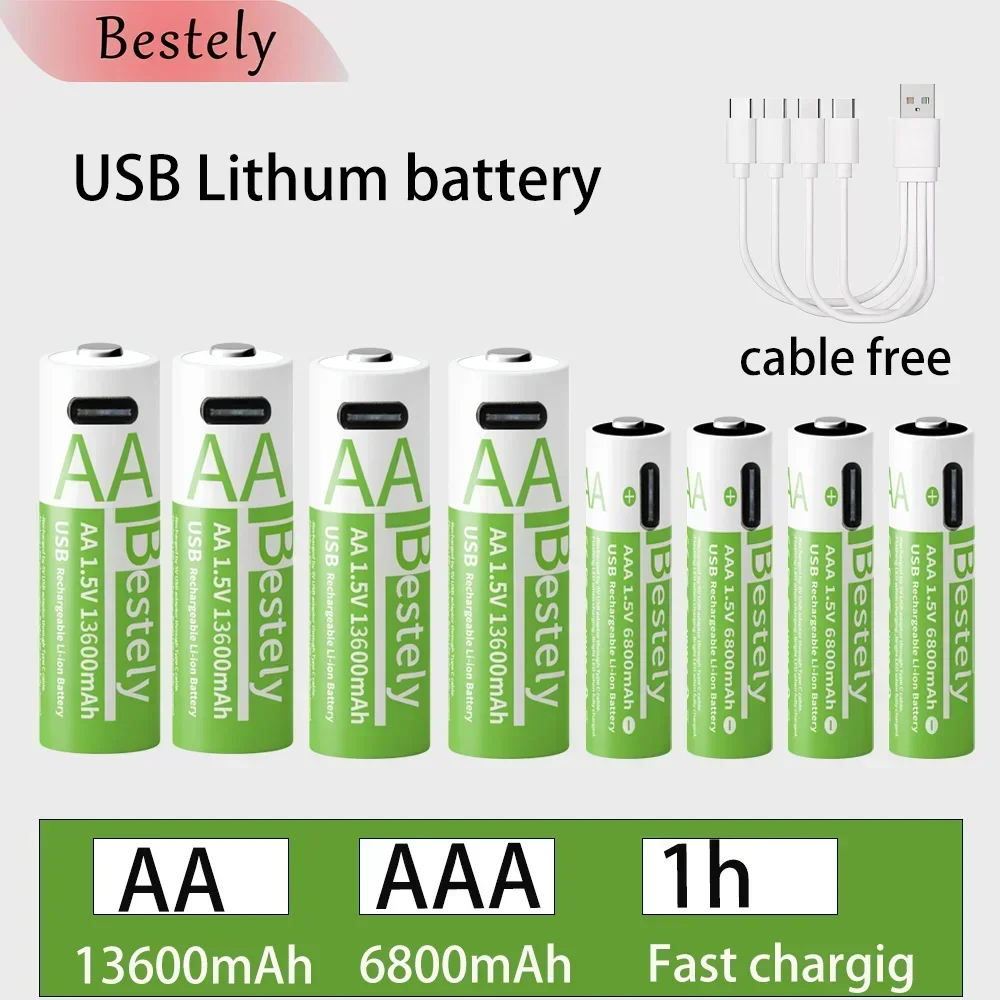 올해 주목해야 하는 새로운 aa 배터리 충전식 1.5V AA 13600mAh+AAA 6800mAh 요약정리
