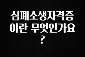 정보 쏟아짐 심폐소생자격증이란 무엇인가요? 바로 클릭