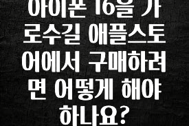 정성가득 선물 아이폰 16을 가로수길 애플스토어에서 구매하려면 어떻게 해야 하나요? 주목하고 계십니다