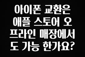 꼭 써야하는 아이폰 교환은 애플 스토어 오프라인 매장에서도 가능 한가요? 업데이트된 소식입니다