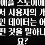 추가정보 애플 스토어에서 사용자의 개인 데이터는 어떤 것을 말하나요? 아주 좋은 정보입니다