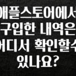 올해 베스트 애플스토어에서 구입한 내역은 어디서 확인할수 있나요? 실간 리뷰