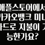 공감주의 애플스토어에서 카카오뱅크 미니 카드로 지불이 가능한가요? 확인해보세요