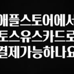 주간 핫 애플스토어에서 토스유스카드로 결제가능하나요 실간 리뷰