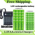 꾸준한 인기 원래 충전식 배터리 1.5V AA9800mAh+AAA8800mAh+컴퓨터 시계 라디오 비디오 게임용 충전기 디지털 카메라 AA AAA배터리 리뷰 해보겠습니다